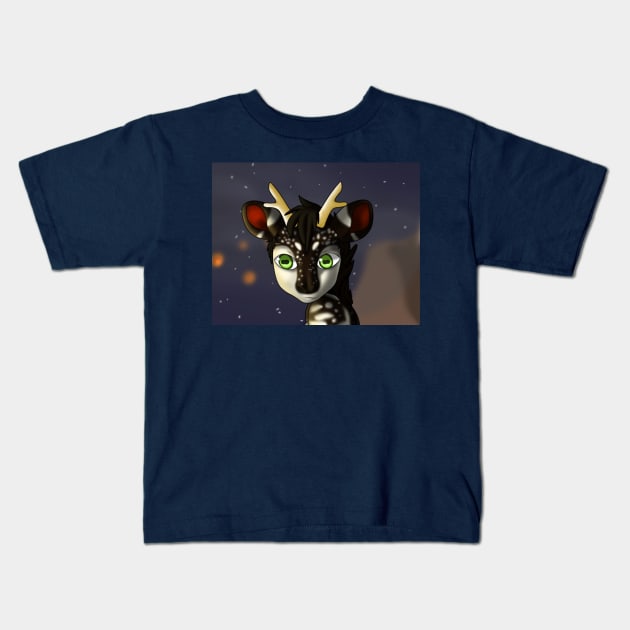 Spotted Deer Kids T-Shirt by SaruCharmed Designs